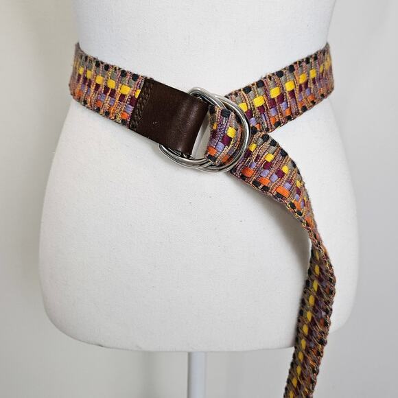 Eddie Bauer Rainbow Woven Retro‎ Multicolor Braided Belt - Picture 1 of 9